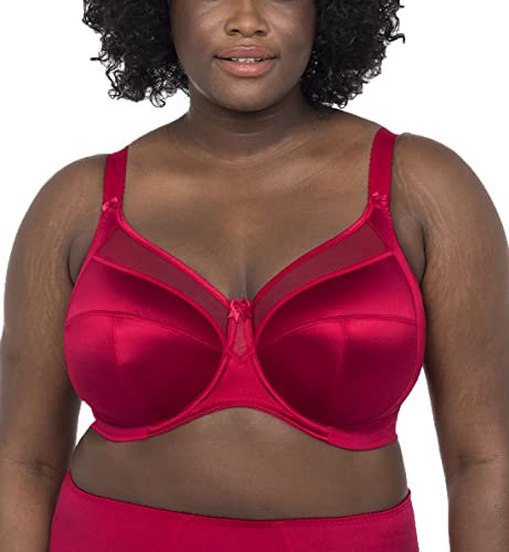 GODDESS Women's Keira Underwire Banded Bra, Crimson, 34HH