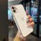 ZTOFERA Compatible with iPhone 12 Case for Girls Women, Flexible Silicone Phone Case with Cute Heart Pattern Golden Edging Shockproof Protective Bumper Cover for iPhone 12, White