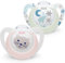 NUK Star Babyschnuller | 0–6 Monate | Day & Night Schnuller | BPA-freies Silikon | Pink Cat | 2-teilig