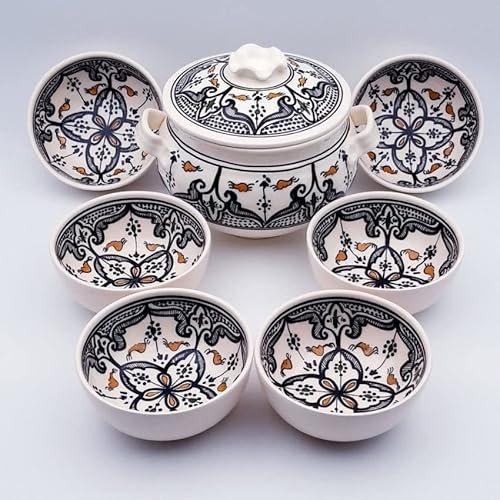 Service à soupe Marocain noir - 8 pers