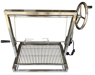 SunshineBBQs Adjustable Argentinian Style Brick BBQ DIY Cooking Grill in Stainless Steel (With Rotisserie)