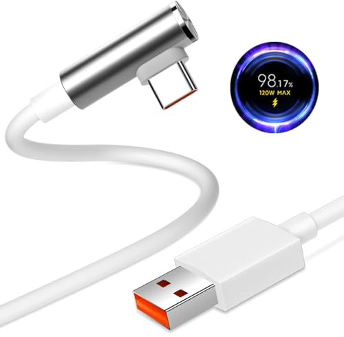 TITACUTE Per XiaoMi 11T 12 Pro Cavo 1M,USB C Cavo di Ricarica Rapida 120W 6 a Fast Charge Dati Fast Turbo Charge compatibili con XiaoMi 12 Pad 5 12 X Mi 11 Ultra 11 Lite 10T Redmi Note 11 10, bianco