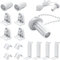 Rollo Halterung Fenster, 17mm Rollo Ersatzteile Halterung Ohne Bohren, Beschläge Set für Verdunkelungsrollo, 2 Kit, Weiß
