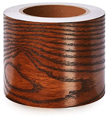 Dostear Bordure de papier peint Palissandre Marron - Décoration murale amovible Frise Murale Autocollant en PVC imperméable - Plinthe Autocollant 15cm X 500cm