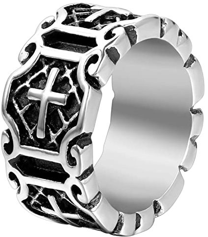PAIHUIART Ring Ringe Herren Damen Bijouterie Frauen Schmuck Eheringe Vintage Punk Cross Ring Herren Accessoires Ringe Rock Rap Geschenk 7 Silber