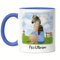 Kiddle-Design Reiterin Tasse Blau Personalisiert Pferd Pony Pferdeliebhaber Geschenke Pferdebesitzer Pferdetasse Pferdemotiv Mädchen Reiter Geschenk Pferdezubehör