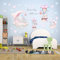 AnFigure Dream Big Little One Elefanten Wandaufkleber Rosa Sterne Mond Heißluftballon Wandaufkleber Kinder Baby Mädchen Zimmer Kinderzimmer Schlafzimmer Spielzimmer Schlafsaal Baby Wanddekoration