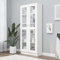 Festnight Vitrinenschrank Bücherschrank Mit Glastüren Aktenschrank Glastür Glasvitrine Stehend Vitrine Schrank Weiß 82,5x30,5x185,5 cm Holzwerkstoff