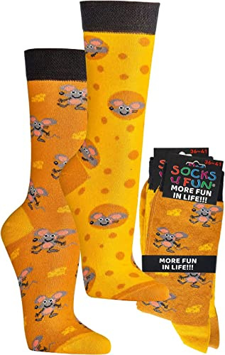 Witzige Socken als Geschenkidee oder zum Selbertragen für Teenager, Damen und Herren, 2er-Bündel