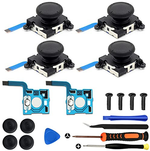 ZHUROUPU Joystick Analog Thumb Stick Ersatz für Nintendo Switch/OLED/Lite L & R für Joy-Con-Controller mit leitenden Film- und Drift-Fix-Werkzeugen (Y1.5/+1.5 Schraubendreher) -19pcs