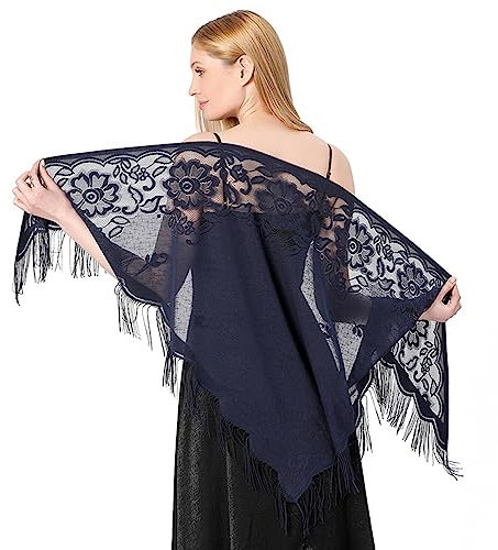FAIRYGATE XXL Schal Damen Schal Stola Damen Retro Schal Umschlagtücher für Abendkleid Vintage Hochzeit Damen Schulter Bedeckung 20er Jahre Stil Kostüm Accessoires A6307