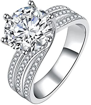 QWUVEDS Super Flash Moissanite Ringförmige Verlobungsringe für Frauen Moissanite Twisted Verlobungsringe Hochzeitstag Versprechen Ringe für Braut Frau Freundin Ringe Zirkonia Damen