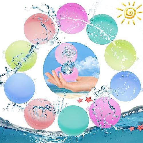 10 Stück Water Balloons,Wiederverwendbare Wasserballons,Refillable Water Balloon,Wiederverwendbare Wasserbomben,Für Kinder Und Erwachsene,Outdoor-Aktivitäten,Wasserspiele,Spielzeug