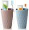 Misazy Bicchiere Porta spazzolino 2 Pezzi Bicchiere spazzolino con Una Bocca a Tazza Liscia per Il Viaggio, Il Bagno, Il Bagno, Gli Accessori per Il Bagno in Ordine (Rosa + Azzurro)