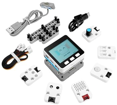 M5Stack Official M5GO IoT Starter Kit V2.7 | ESP32 IoT kit with 2.0 display, 6 sensor units, Wi-Fi, 16MB Flash, mic & speaker, for STEM & smart home projects.