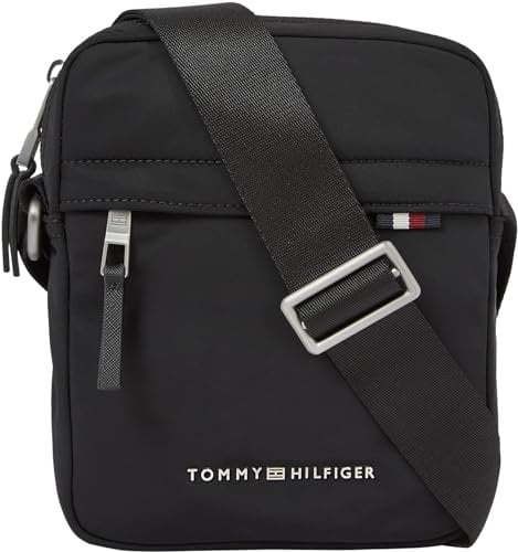 Tommy Hilfiger Herren Umhängetasche Th Signature Mini Reporter Sportlich, Schwarz (Black), Einheitsgröße
