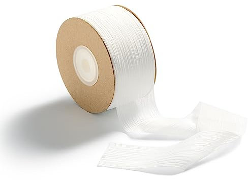 CHUQING Geschenkband weiß,Chiffonband Weiss,38mm x 22,8m Schleifenband weißer,Dekoband für Taufe und Geburtstag Geschenke,Weisse