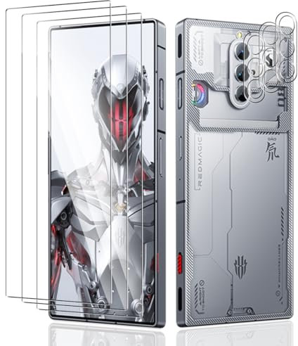 Teenrpov [3+3 Stück Schutzfolie für Red Magic 8 Pro Panzer Schutz Glas + Red Magic 8 Pro Kamera Schutzglas 9H/HD/Kratzfest Displayschutzfolie für Red Magic 8 Pro Panzerfolie
