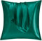 Satin Kissenbezug 80x80 2er Set,Weich wie EIN Silk Pillowcase,wie Seidenkissenbezug Geeignet für Curly Haar,Satin Kopfkissenbezug mit Reißverschluss Vielit Kissenbezüge Dunkel Grün Kissenhülle
