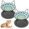 Avmvnvc 2 Stück Katzennapf Erhöht, Futternapf Katze Keramik, Rutschfester Katzennäpfe mit Metallhalter und Napfunterlage Silikon, Katzen Napfset, Fressnapf und Wassernapf für Katzen und Kleine Hunde