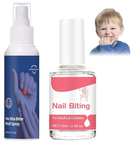 KIKVTER Bitteres Nagellack Spray, Nagellack Gegen Nägelkauen, Fingernägel Kauen Stoppen, Sehr Bitter, Klar, Itteres Mittel gegen Nägelkauen für Kinder & Erwachsene, Anti Fingernägel Kauen