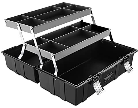 Werkzeugbox Werkzeugkoffer Koffer-Werkzeugkasten, professionelles 3-lagiges faltbares Werkzeugkasten-Set, Koffer, Hardware-Reparatur, Garage, Kunststoffmaterial, glänzend, Heimaufbewahrung Schnellver