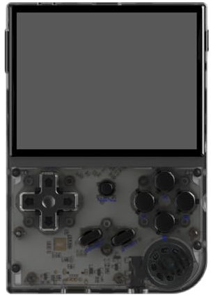 RG35XX Console de jeu portable mise à jour avec écran IPS de 3,5 pouces intégré Système Linux 5470+ jeux, compatible avec manette de jeu et sortie TV HDMI, cadeau de jeu rétro (noir transparent)