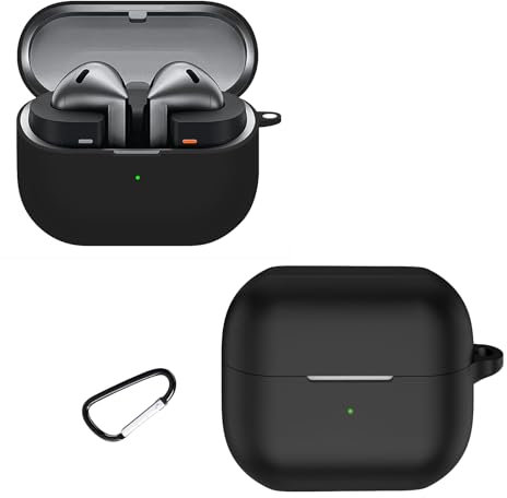 CONAPIKA Hülle für Samsung Galaxy Buds 3/Buds 3 Pro mit karabiner, Voller Schutz Silikon Earbuds Haut Schutzhüllen Ultra-dünnes Weiches wasserdichte Unterstützt Kabelloses Laden Kopfhörer Abdeckung