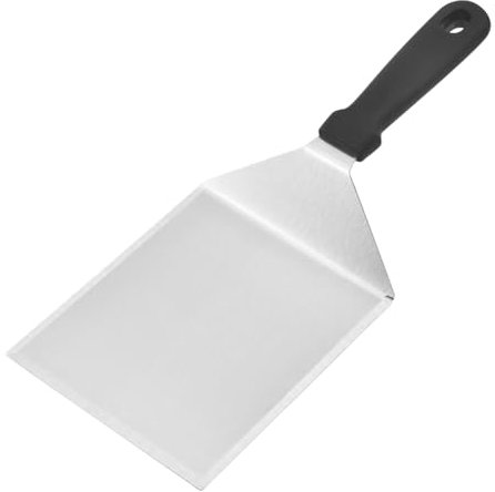Spatule en acier inoxydable pour hamburger, barbecue, crêpes, pizza, grattoir, spatule extra large avec bords biseautés