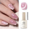 BORN PRETTY Magnetic Gel Nail Polish, Jelly Pink Glitter Cat Eye Effect, Iridescent Magnetic Nail Gel, 15ML