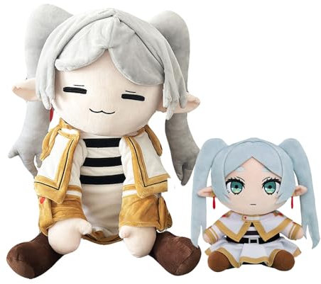 Gooyeh Frieren Plüsch Figur Frieren: Beyond Journey's End Plüsch Merch Figur Cartoon Soft Pillow Anime Zimmer Deko Kissen Für Sofa Geschenk für Fans 75CM/25CM