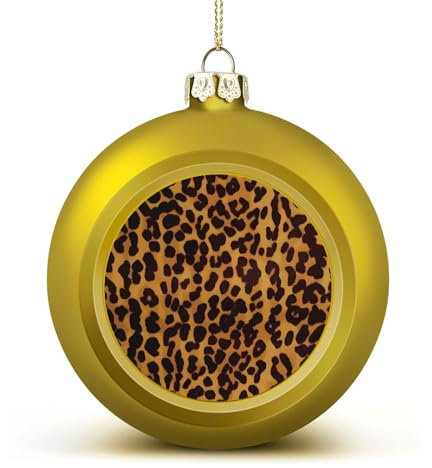 2024 Weihnachtskugel-Ornamente, 6,1 cm, bruchsicher, cooler Geparden-Leoparden-Weihnachtsbaumschmuck, Kugeln, goldener Stil, hängende Weihnachtsschmuck für Weihnachtsbaum, Feiertagsdekoration