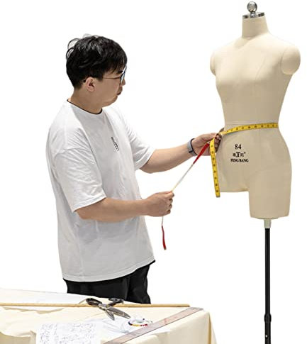 WYRMB Schneiderpuppen Für Damen, Schneiderbüste Für Damen, Übergröße, Torso-Ständer Auf Rädern, Weiß, Medium