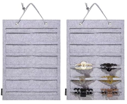 2 Stück Hängende Haarspangen Organizer, Haarspangenständer Filz Haarklammerhalter, Displayhalter Für Haarschmuck, Doppelseitiger Haarspangen-Organizer, Haarklammer-Organizer, Für Wand Tür Schrank