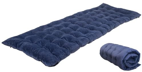 Semptec Urban Survival Technology Feldbett-Auflage: Weiche XL-Feldbettauflage 190 x 68 cm, dunkelblau, waschbar (Feldbettauflage, breit, Bequeme waschbar, Matratzenauflage)