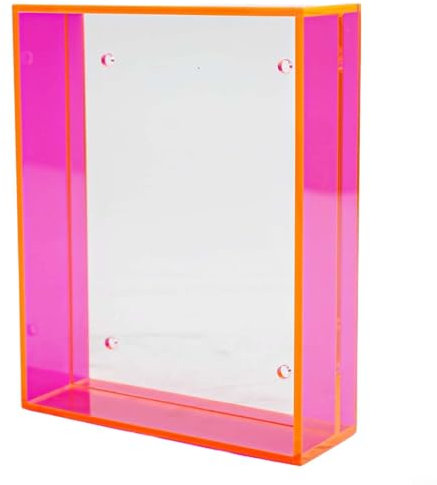 Jotekonoby Acryl-Bilderrahmen Neon schwebender Bilderrahmen für Wand und Tischplatte Neon schwebender Fotorahmen mit dekorativer heller Farbe in Galerie Home Office (rot)