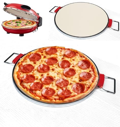 Steinborg Pizzastein kompatibel mit Steinborg SB-3140 Pizzaofen - Pizzastein für Backofen Gasgrill Grill - Cordierit glasiert