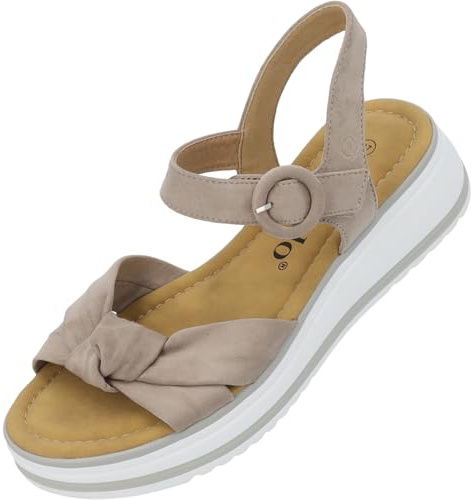 Palado Damen Sandalen Ebelli – modische Pantoletten - elegante Sommerschuhe - bequeme Sandaletten mit verstellbaren Riemen Grau UK5,5 - EU38