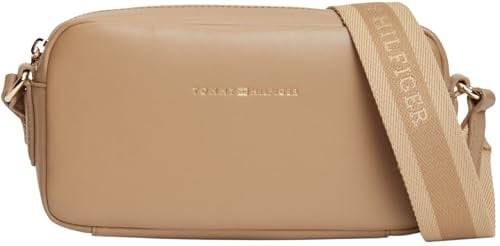 Tommy Hilfiger Damen Crossbody Bag Tasche Essential mit verstellbarem Tragegurt, Beige (Safari Canvas), Einheitsgröße