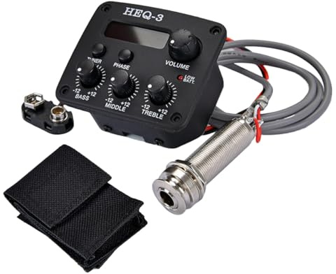 BESPORTBLE Acoustic Display 3 and Eq Guitar with Piezo Preamp Bands with Pickup Lcd Equalizer, Digital Tuner System, Volume Control, Bass Treble Knobs for Guitar Accessories