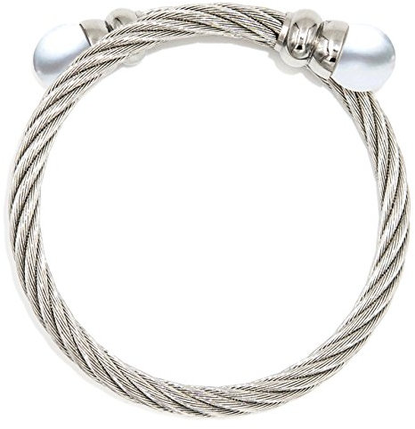 Secret & You Perlenarmband - Zwei Süßwasserzuchtperlen 10-10,5 mm mit hochwertigem Edelstahlkabel