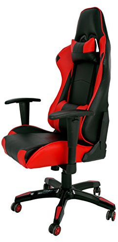 La Chaise Spanische Kindergartenstuhl mit Armlehnen, Kunstleder, Schwarz und Rot, 51 x 48 x 130 cm