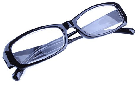 Inlefen Schlanke rechteckige Lesebrille Retro Vintage Brillen Herren Damen (black +5.00)