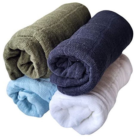 Pippi Mulltücher 4er Pack Spucktücher Biobaumwolle ★ ORGANIC ★ (weiß/navy)