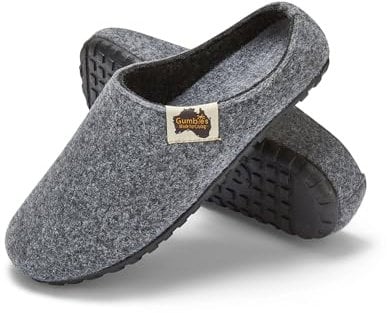 Gumbies Hausschuhe aus recycelten Materialien - rutschfeste & stabile Sohle, herausnehmbare Einlegesohle, wärmehaltend, für drinnen & draußen geeignet - Grey Charcoal, 45