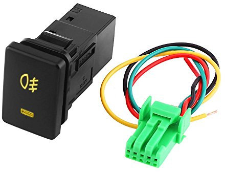 Keenso Auto Nebelscheinwerfer Schalter, DC 12V 4 Draht EIN/Aus Kippschalter Nebelscheinwerfer Schalter Ersatz für Prius Ralink VIOS Reiz BRINGLE Prado