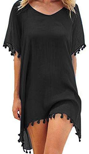 Voqeen Chiffon Beachwear, Womens Tassel Bikini Cover Up Swim Beach Dress