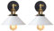 iDEGU 2 Stück Wandleuchte Industrielle Vintage Wandlampe Deckenleuchte Edison-Stil Metall Retro Lampe mit 180° Drehung E27 Fassung, 22 cm Lampenschirm (Weiß)