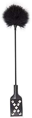 Jin Yulong Fouet Plume en Cuir Noir