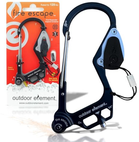 Outdoor Element Fire Escape Carabiner Black
